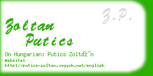 zoltan putics business card